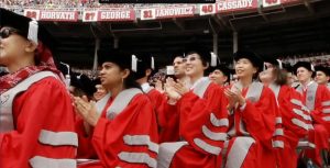 Students at the Ohio State University graduation ceremony.
